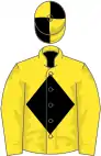 Yellow, black diamond, quartered cap