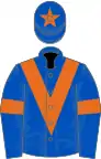 Royal blue, orange chevron, armlets and star on cap