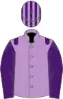 Mauve, purple epaulets and sleeves, striped cap