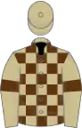 Beige and Brown check, Beige sleeves, Brown armlets, Beige cap