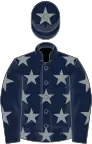 Dark blue, grey stars, dark blue cap, grey star