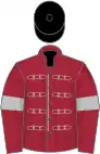 Maroon, silver braid, maroon sleeves, silver armlets, black cap