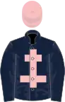 Dark blue, pink cross of lorraine, pink cap
