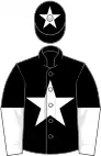 Black, white star, halved sleeves and star on cap