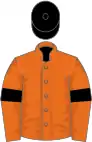 Orange, black armlets, black cap