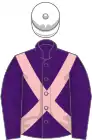 Purple, pink cross-belts, white cap