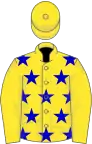 Yellow, blue stars on body