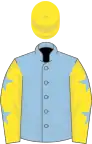 Light Blue, Yellow sleeves, Light Blue stars, Yellow cap