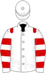 White, red epaulets, hooped sleeves