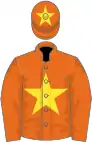 Orange, yellow star and star on cap
