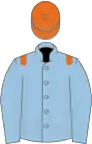 Light blue, orange epaulets and cap