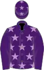 Purple, mauve stars, purple sleeves