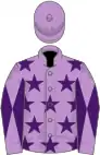 Mauve, purple stars, diabolo on sleeves, mauve cap