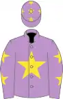 Mauve, Yellow star, Mauve sleeves, Yellow stars and stars on cap