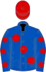 Royal Blue, large Red spots, Royal Blue sleeves, Red spots, Red cap