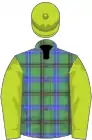 Henderson tartan, lime green sleeves and cap