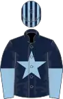 Dark blue, light blue star, halved sleeves, light blue and dark blue striped cap