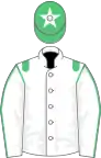 White, green epaulettes, white sleeves, green seams, green cap
