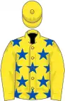 Yellow, royal blue stars on body