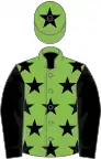 Light green, black stars, sleeves and star on cap
