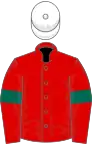 Red, dark green armlets, white cap