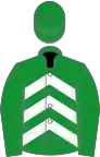 Green, white chevrons on body