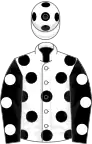 White, black spots, black sleeves, white spots