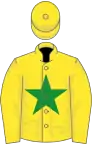 Yellow, green star on body and on cap
