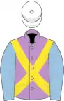 Mauve, Yellow cross belts, Light Blue sleeves, White cap