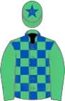 Emerald Green and Royal Blue check, Emerald Green sleeves, Emerald Green cap, Royal Blue star