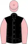 Black, pink sleeves and cap