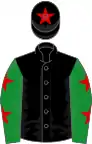 Black, green sleeves, red stars, black cap, red star