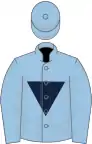 Light blue, dark blue inverted triangle