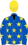 Royal blue, yellow stars, yellow cap