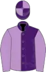 Purple and Mauve halved, Mauve sleeves, quartered cap