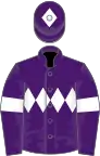 Purple, white triple diamond, armlets and diamond on cap
