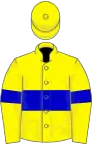 Lemon, blue hoop on body and sleeves, lemon cap