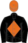 Black, orange diamond, orange cap