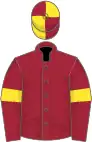 Maroon, yellow armlets, quartered cap