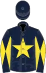 DARK BLUE, yellow star, diabolo on sleeves, dark blue cap