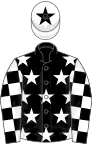 Black, White stars, checked sleeves, White cap, Black star