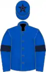 Light blue, dark blue armlets and star on cap