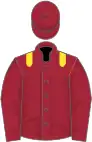 Maroon, yellow epaulets