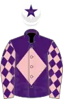 PURPLE, pink diamond, pink sleeves, purple diamonds, white cap, purple star