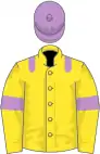 Yellow, mauve epaulets, armlets and cap