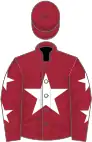 Maroon, white star, maroon sleeves, white stars