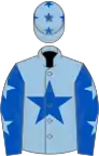 Light Blue, Royal Blue star, Royal Blue sleeves, Light Blue stars, Light Blue cap, Royal Blue stars