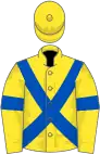Yellow, royal blue cross belts and armlets