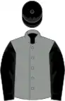Grey, black sleeves and cap