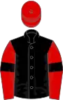 Black, Red sleeves, Black armlets, Red cap